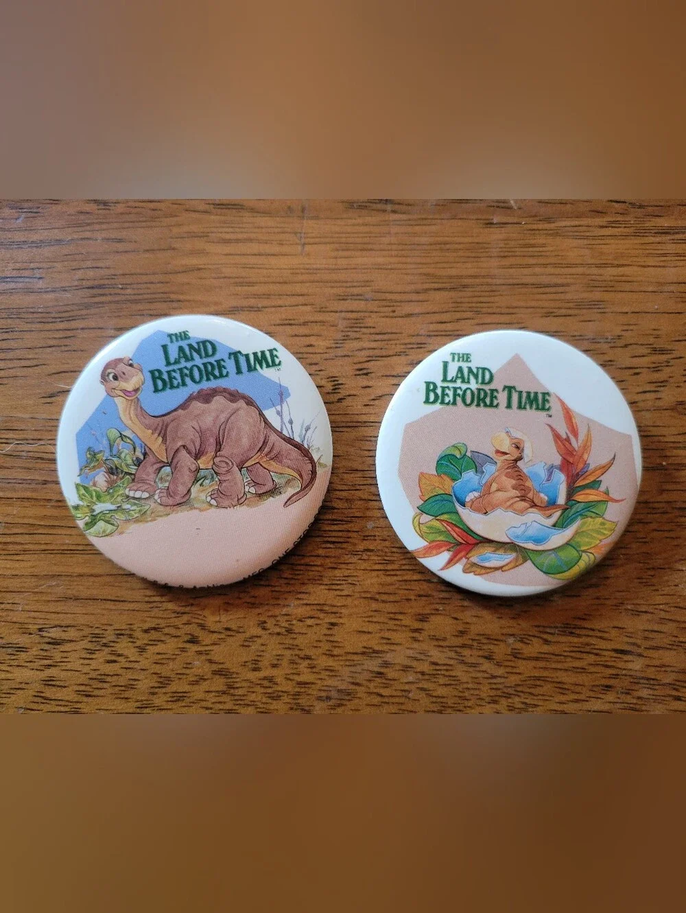 Vintage Land Before Time Buttons (2)